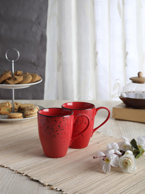 

Devnow Red Set of 2 Printed Ceramic Cups