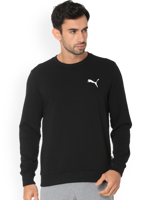 

Puma Men Black Solid ESS Logo Crew Sweater