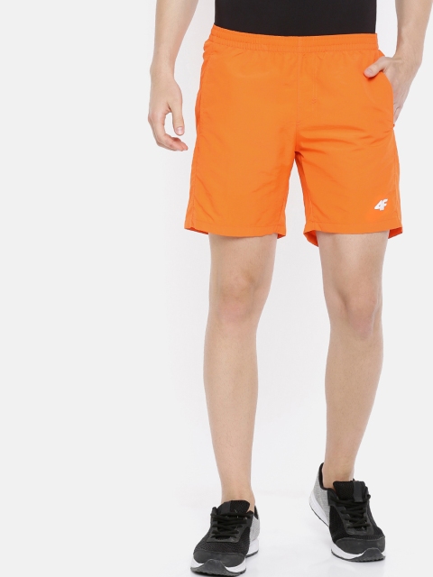 

4F Men Orange Solid Regular Fit Sports Shorts