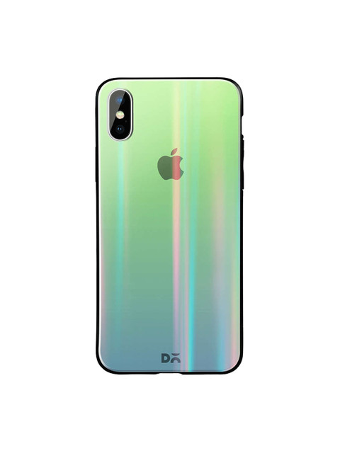 

DailyObjects Green iPhone X Holographic Glass Case