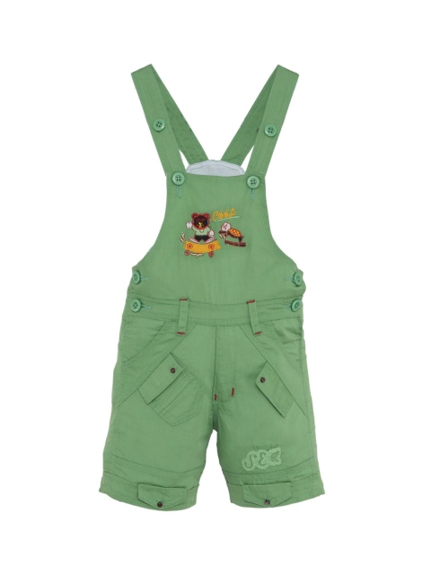 

FirstClap Kids Green Solid Slim-Fit Dungarees