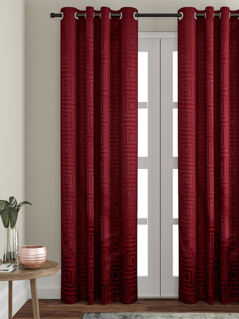 

VRINDA Red Single Door Curtain