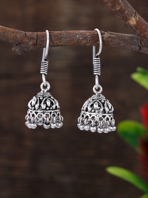 

Silvermerc Designs Silver-Plated Dome Shaped Jhumkas