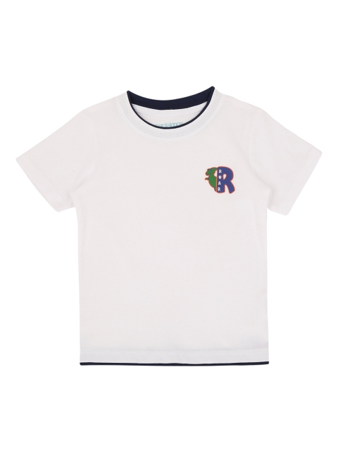 

Pantaloons Baby Boys White Solid Round Neck T-shirt