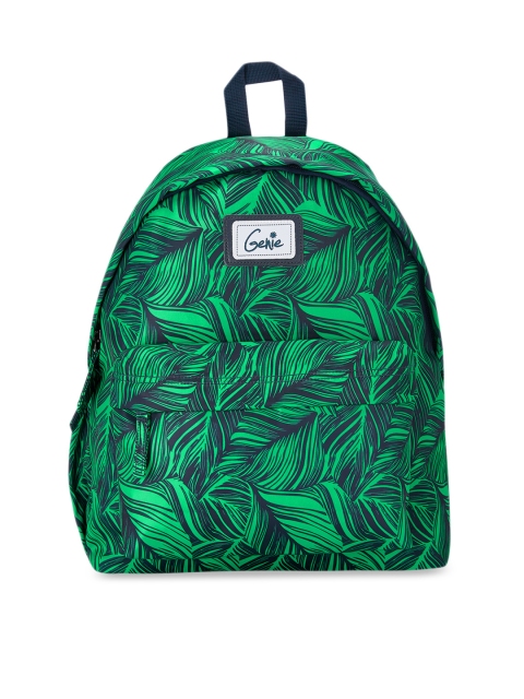 

Genie Unisex Black & Green Printed 14 inches Small Backpack