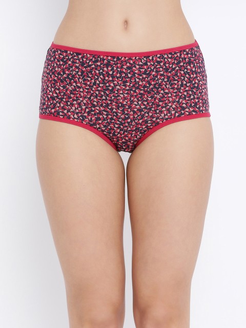 

Clovia Pink & Navy Blue Printed Hipster Briefs PN3135A08