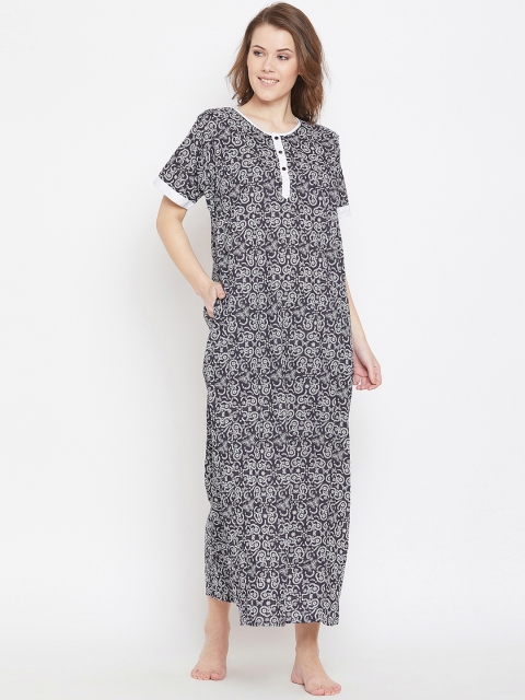 

The Kaftan Company Black & Grey Printed Nightdress NT_CO_PANDORA21