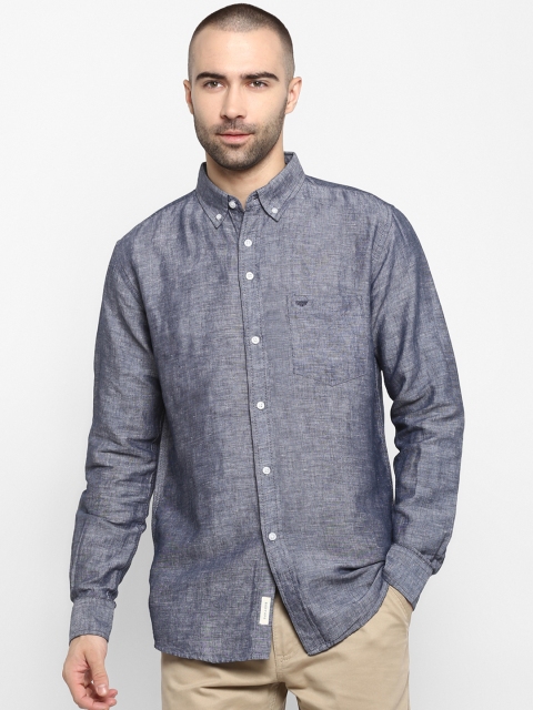 Red Tape Men Navy Blue Regular Fit Solid Casual Shirt