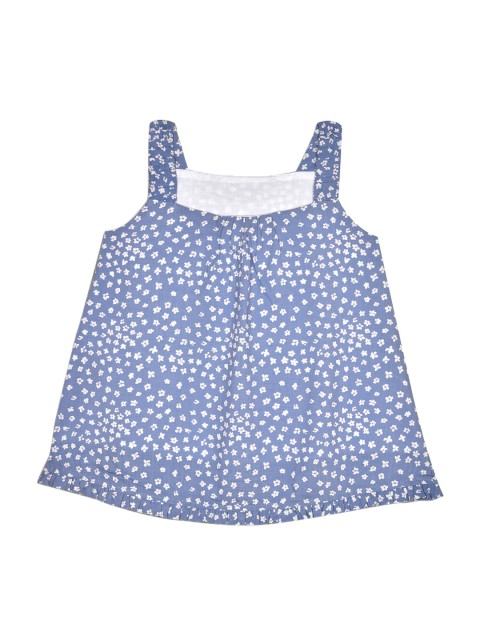 

IDK Girls Blue & White Floral Print A-Line Top