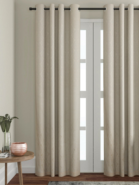 

VRINDA Yellow Set of Single Door Curtains
