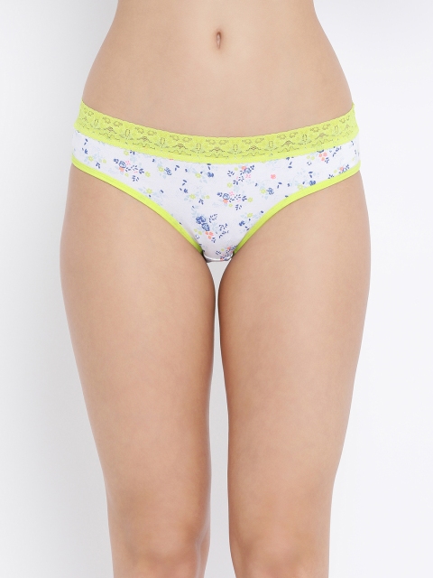 

Clovia Women Yellow Printed Bikini Briefs PN3224P18XL, White