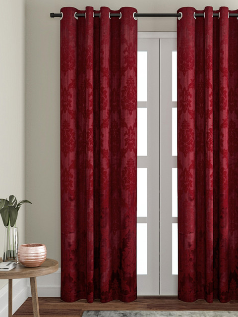 

VRINDA Maroon Single Door Curtains