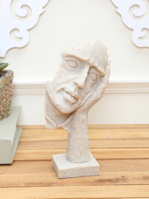 

TAYHAA White Sand Stone Face Statue