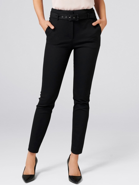 

Forever New Women Black Skinny Fit Solid Regular Trousers