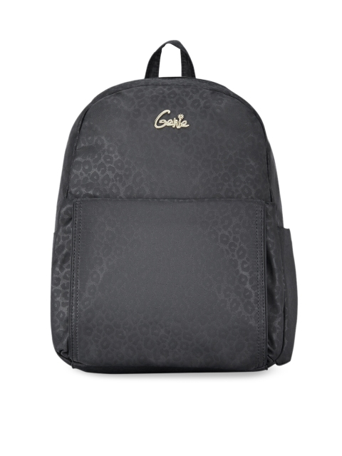 

Genie Unisex Charcoal Grey Animal Textured 15 inches Small Backpack