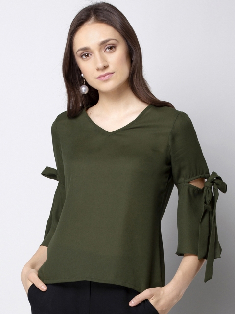 

FabAlley Women Green Solid Top