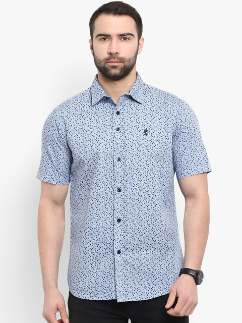 

Red Tape Men Blue Regular Fit Printed Casual Shirt