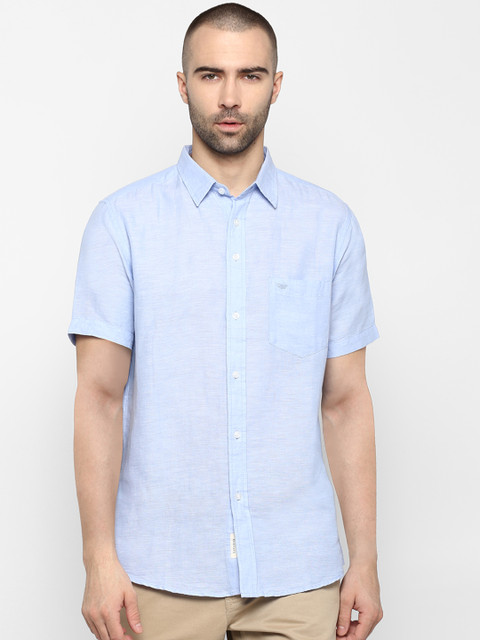 

Red Tape Men Blue Regular Fit Solid Casual Shirt
