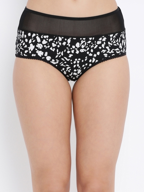 

Clovia Women Black & White Printed Mid Rise Hipster Briefs PN3218P18XL