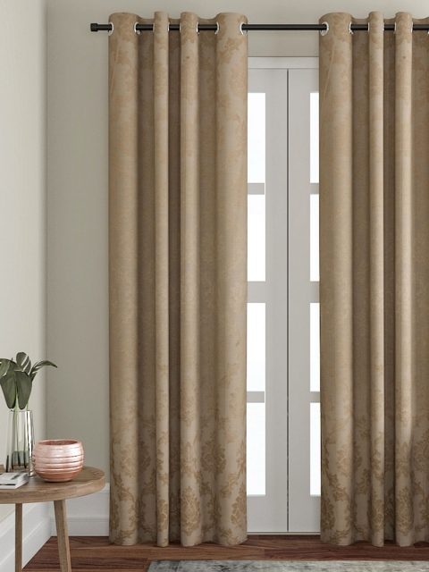 

VRINDA Beige Self Design Single Door Curtain