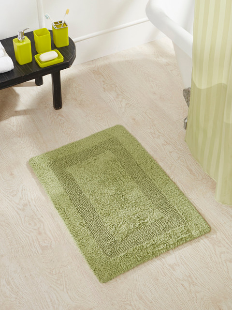 

OBSESSIONS Green Solid Reversible Bath Rug