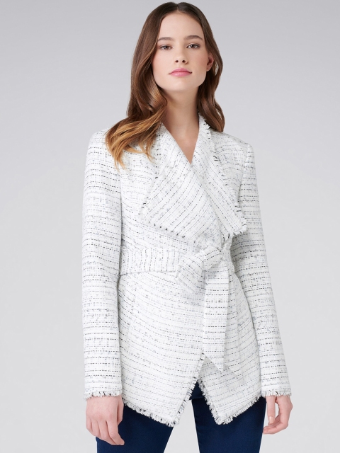 

Forever New Women Cream-Coloured Self Design Jacket