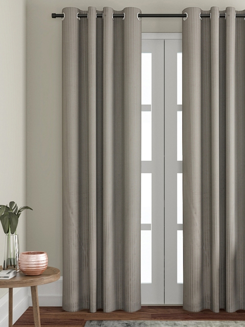 VRINDA Grey Striped Door Curtain