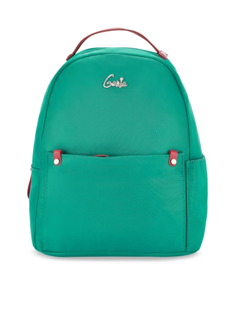 

Genie Unisex Green 15 inches Solid Small Backpack