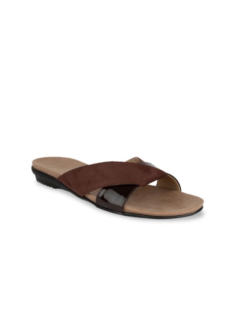 

SOLES Women Brown Solid Open Toe Flats
