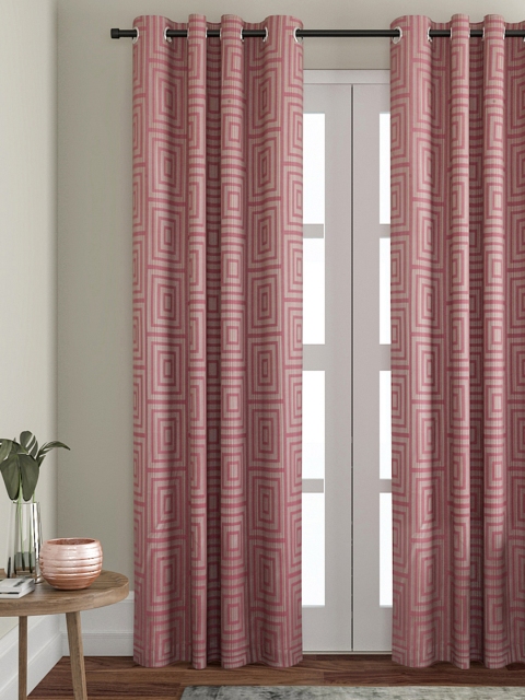 

VRINDA Maroon Printed Door Curtain, Purple
