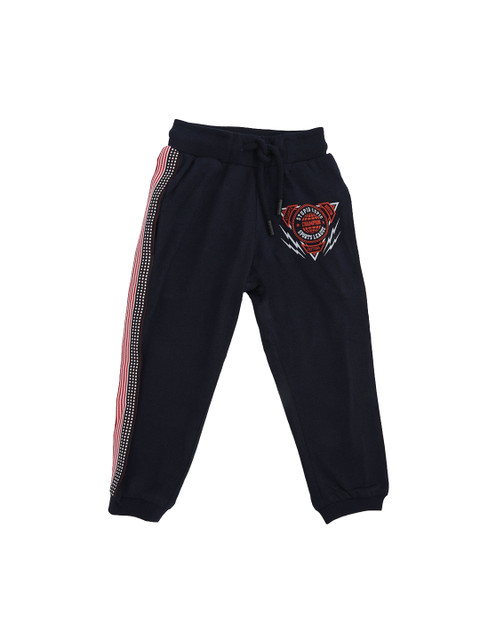 

Stupid Cupid Boys Navy Blue Straight Fit Tack Pants