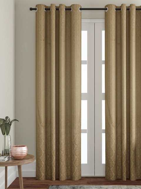 VRINDA Beige Set of Single Door Curtains