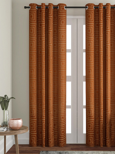 

VRINDA Copper-Toned Single Door Curtain