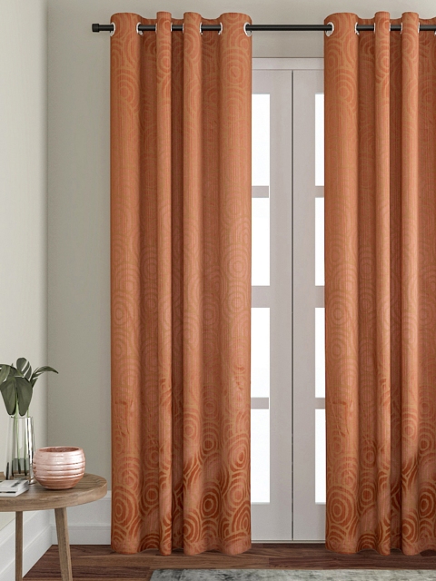 

VRINDA Orange Single Door Curtain