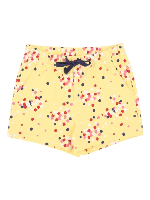 

Pantaloons Junior Girls Yellow Printed Regular Fit Hot Pants