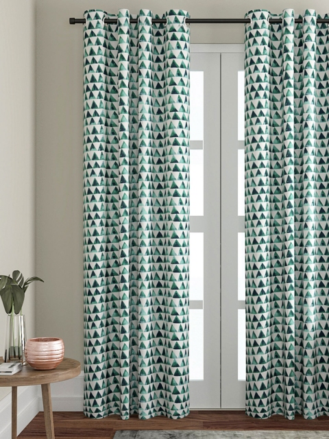 

Soumya Green Printed Single Long Door Curtain