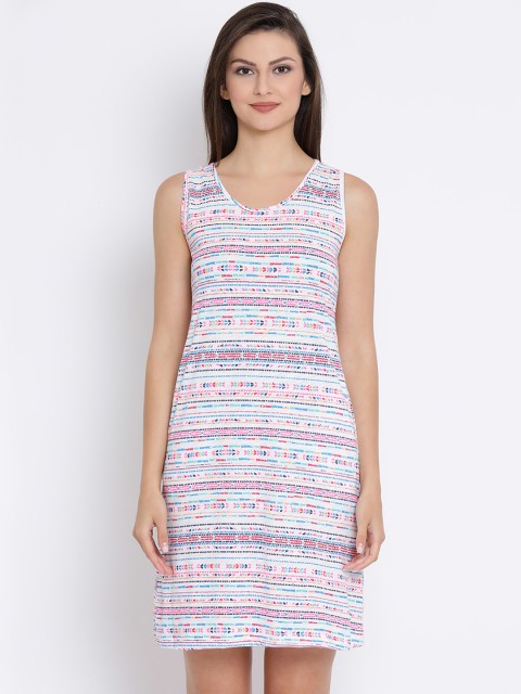 

Clovia Multicoloured Printed Nightdress NS0644P19XL, Multi