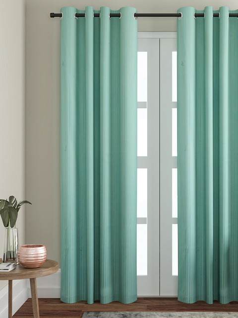 

VRINDA Turquoise Blue Single Door Curtain
