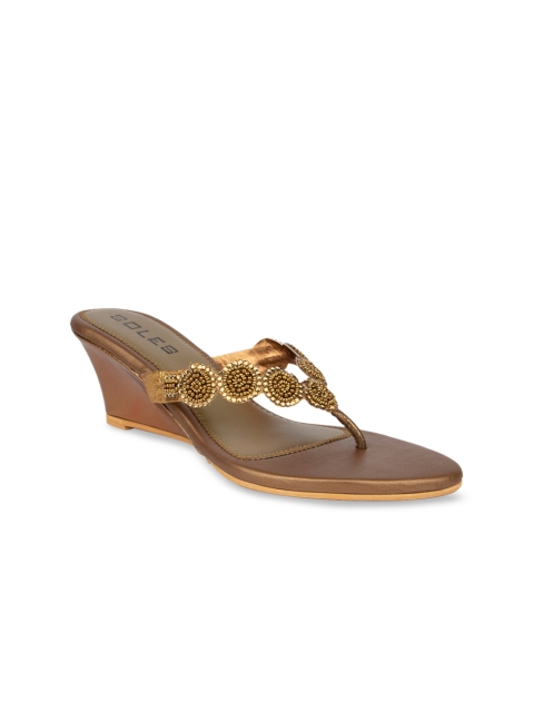 SOLES Women Gold-Toned Solid Heels
