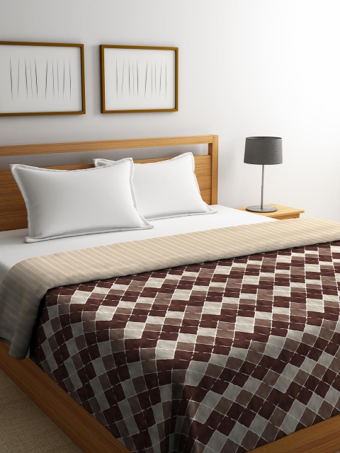 

Portico New York Brown & Beige Geometric AC Room 120 GSM Double Bed Comforter