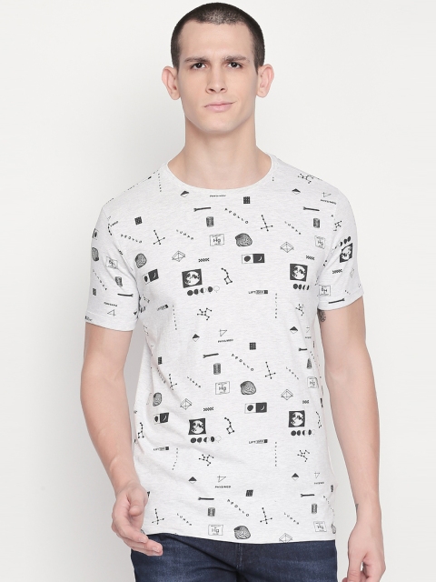 

SF JEANS by Pantaloons Men Grey Printed Round Neck T-shirt