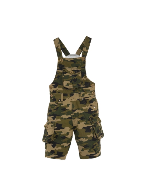 

FirstClap Kids Green Camouflage Printed Regular Fit Dungarees