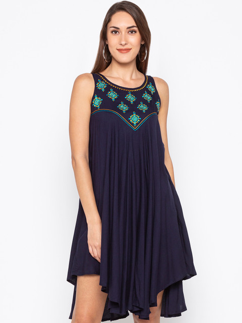 

Globus Women Navy Blue A-Line Dress