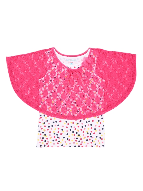 

Pantaloons Junior Girls White Printed Round Neck Pure Cotton T-shirt