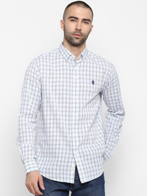 

Red Tape Men White Regular Fit Checked Casual Shirt