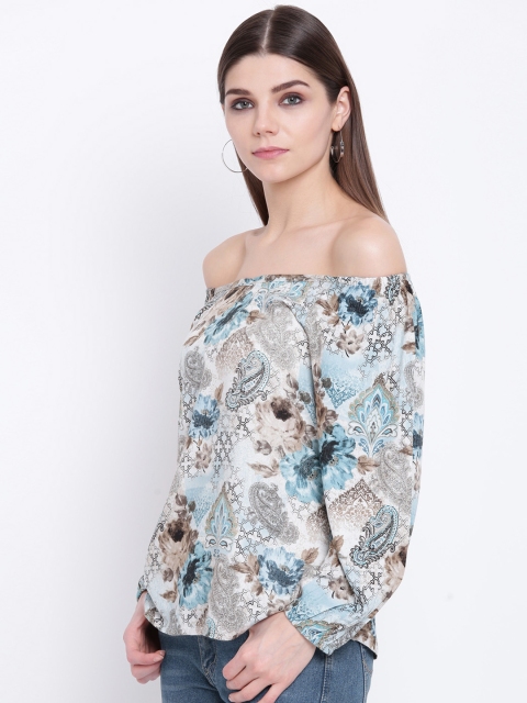 

Khushal K Women Multicoloured Printed Bardot Top, Multi