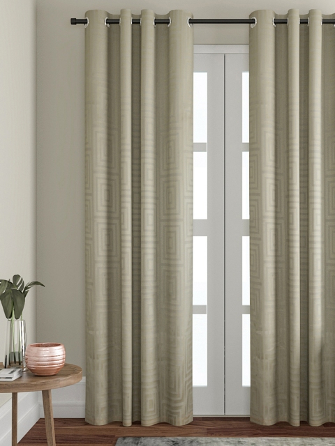 

VRINDA Yellow Printed Door Curtain