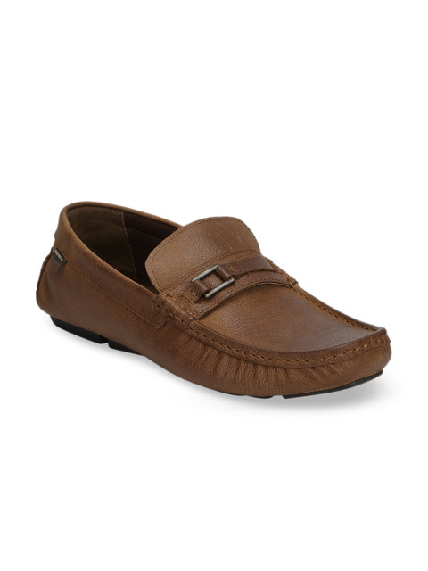 

Red Tape Men Tan Brown Leather Driving Shoes