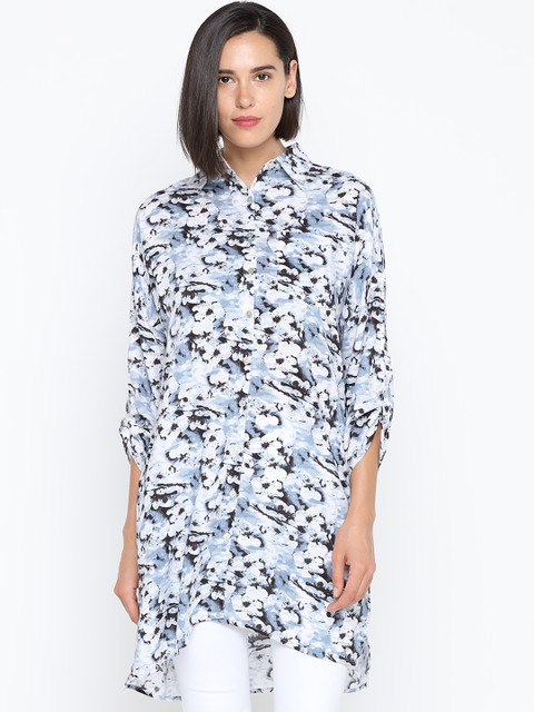 

IDK Navy Blue & White Striped Shirt-Style Tunic