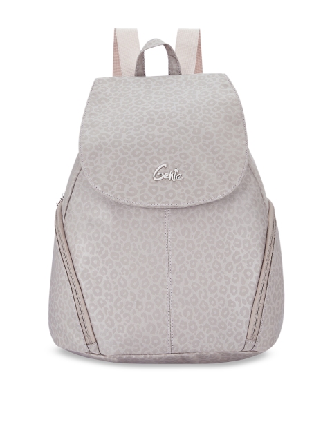 

Genie Unisex Grey Leopard Patterned 15 inches Small Backpack